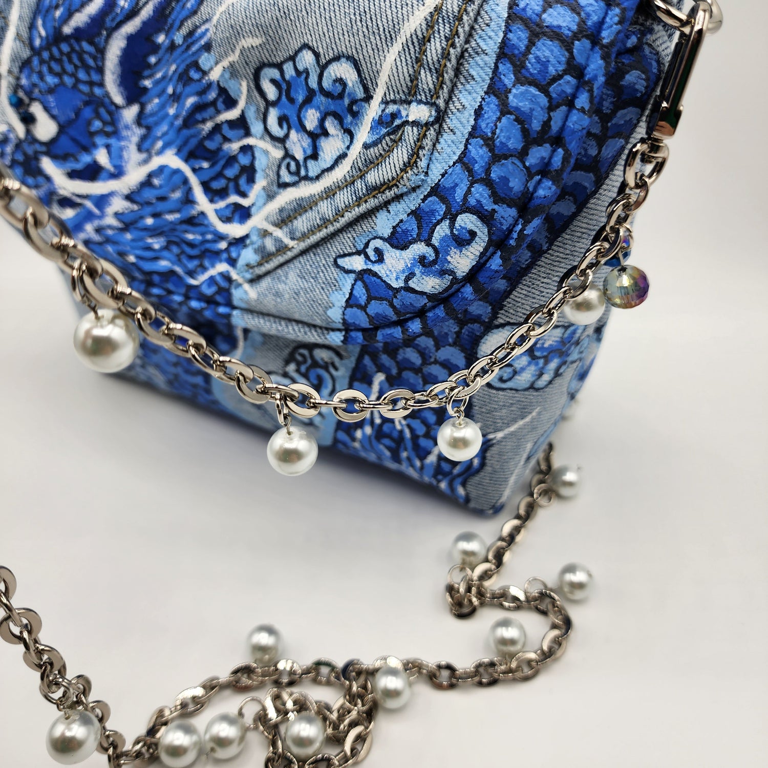 Blue Dragon Jean Shoulder Bag - NOHBI