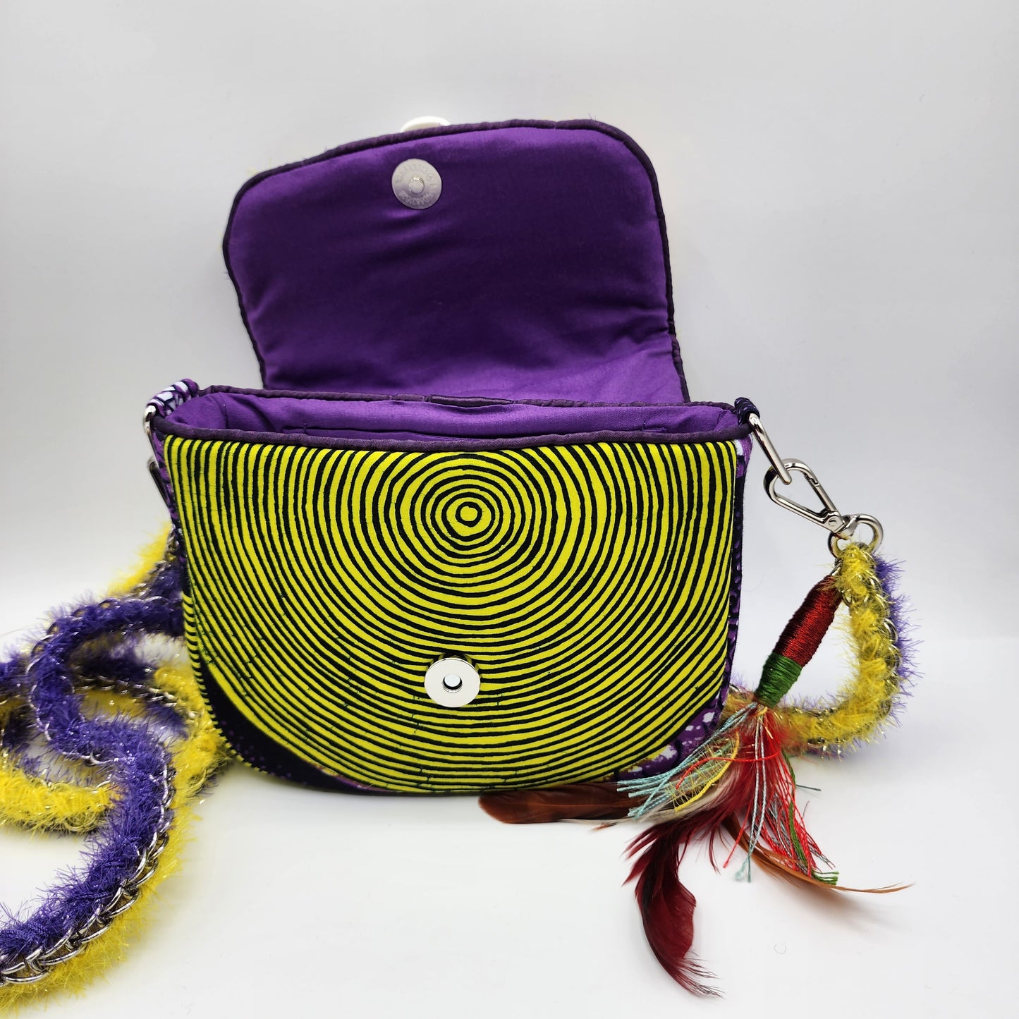 Flashy Yellow Purple & Orange Shoulder Bag - NOHBI