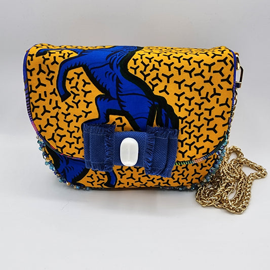 Orange & Blue Horses Handbag - NOHBI