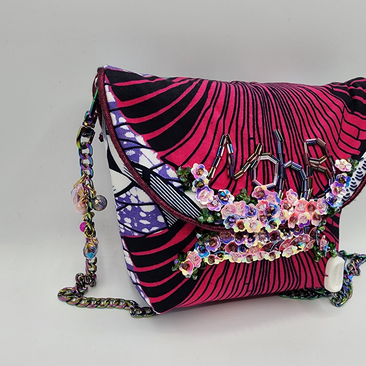 Pink Shiny Flowers Handbag - NOHBI