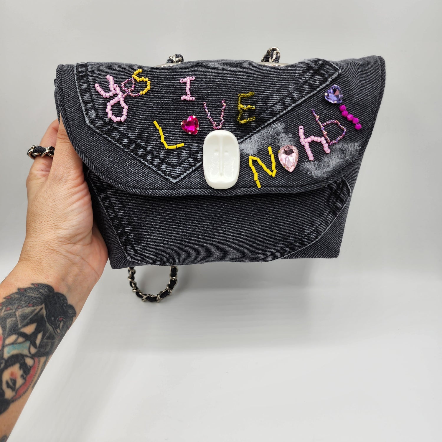 Black Jean Shoulder Bag - NOHBI