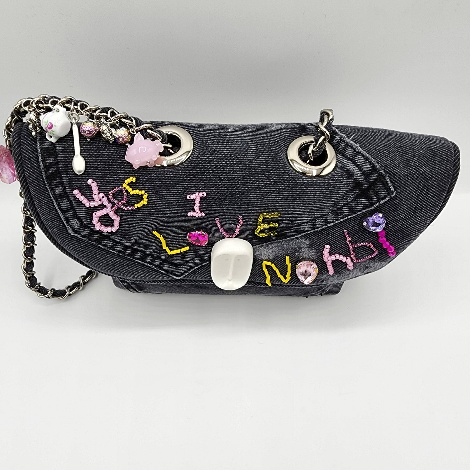 Black Jean Shoulder Bag - NOHBI