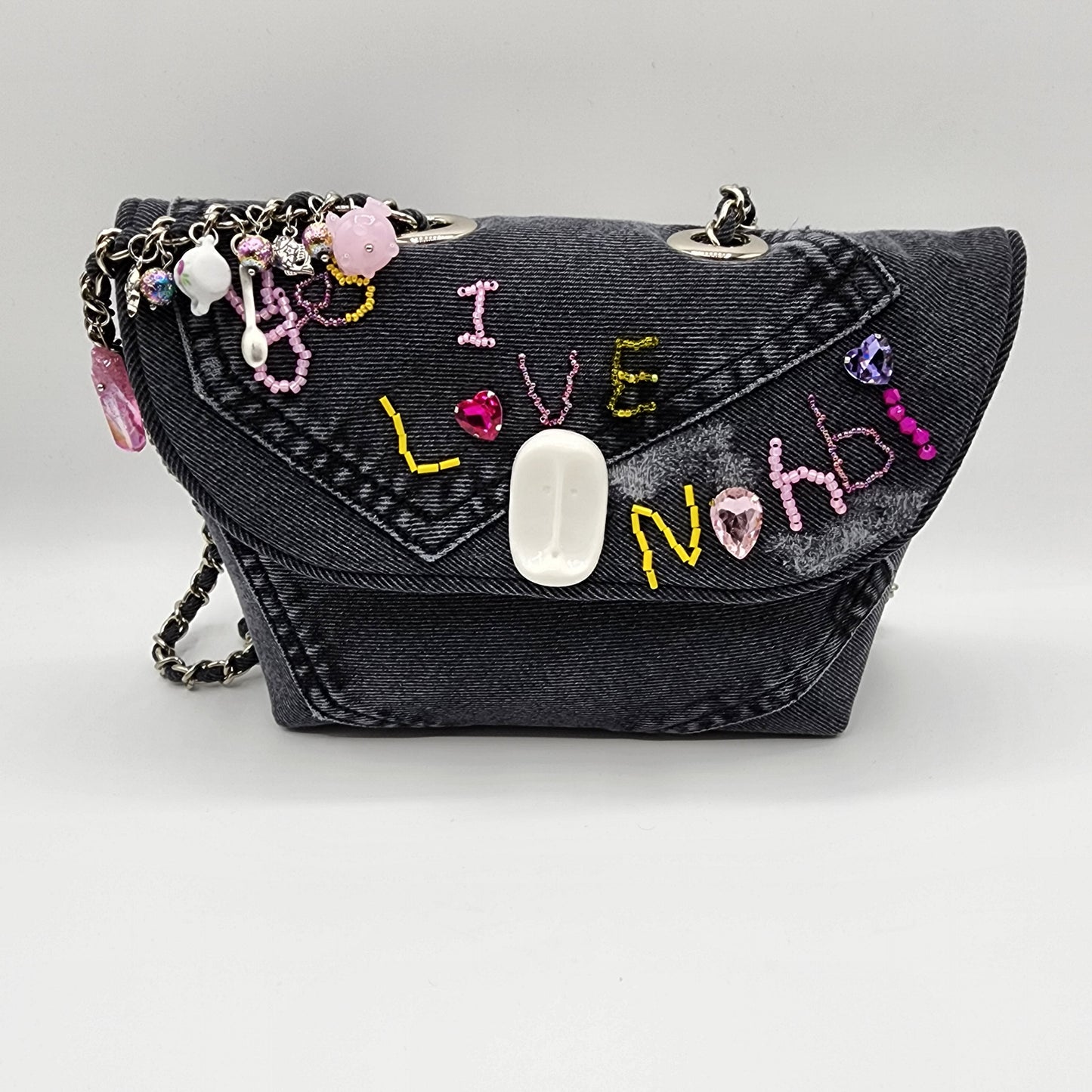 Black Jean Shoulder Bag - NOHBI