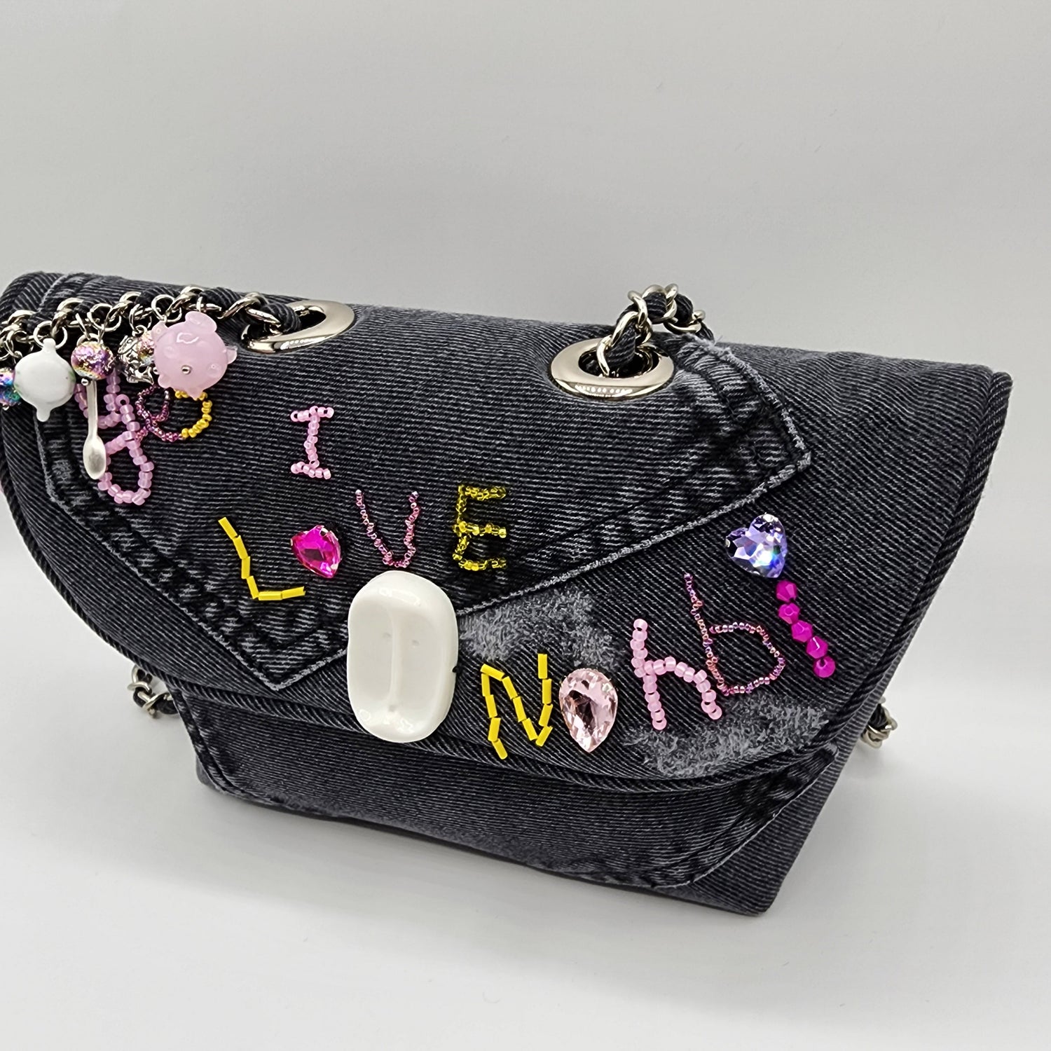 Black Jean Shoulder Bag - NOHBI