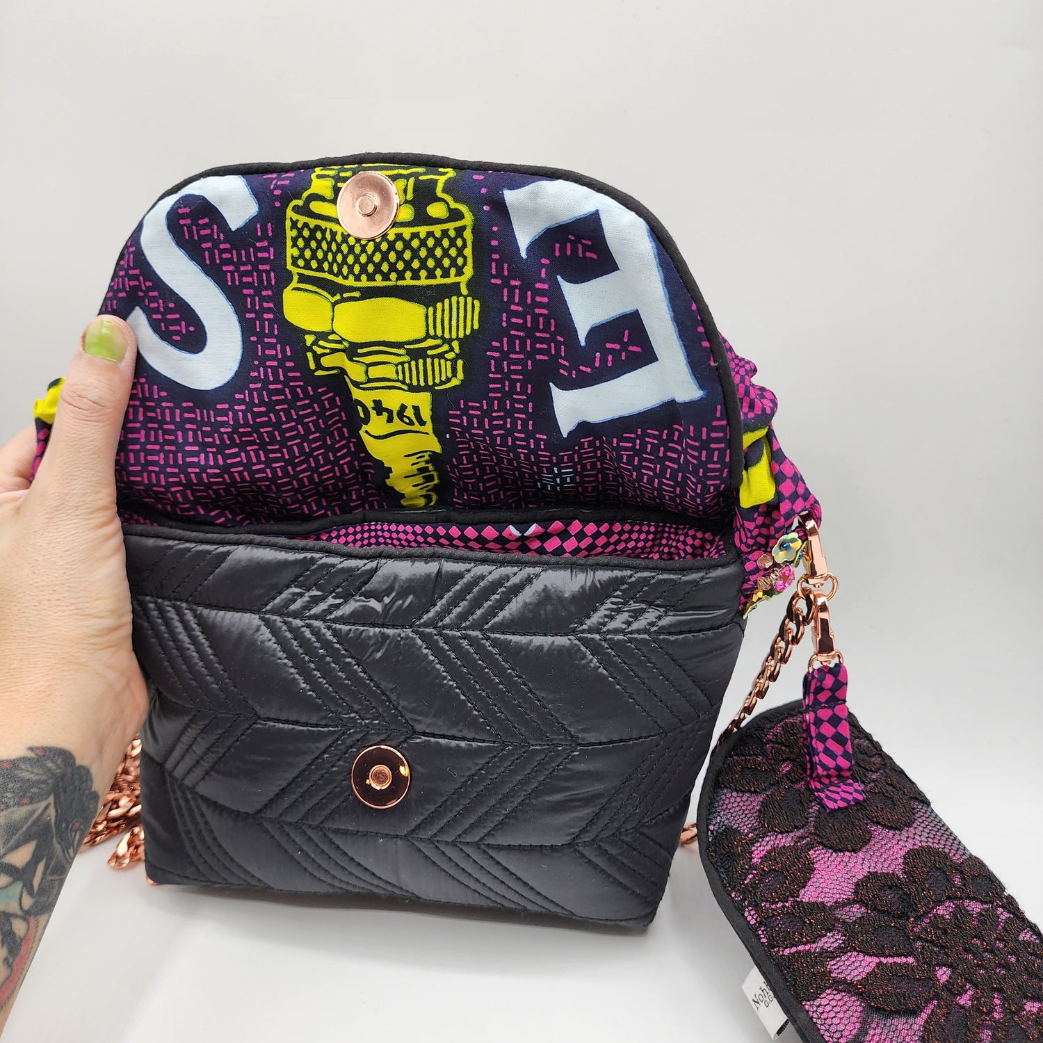 Black & Purple Handbag - NOHBI