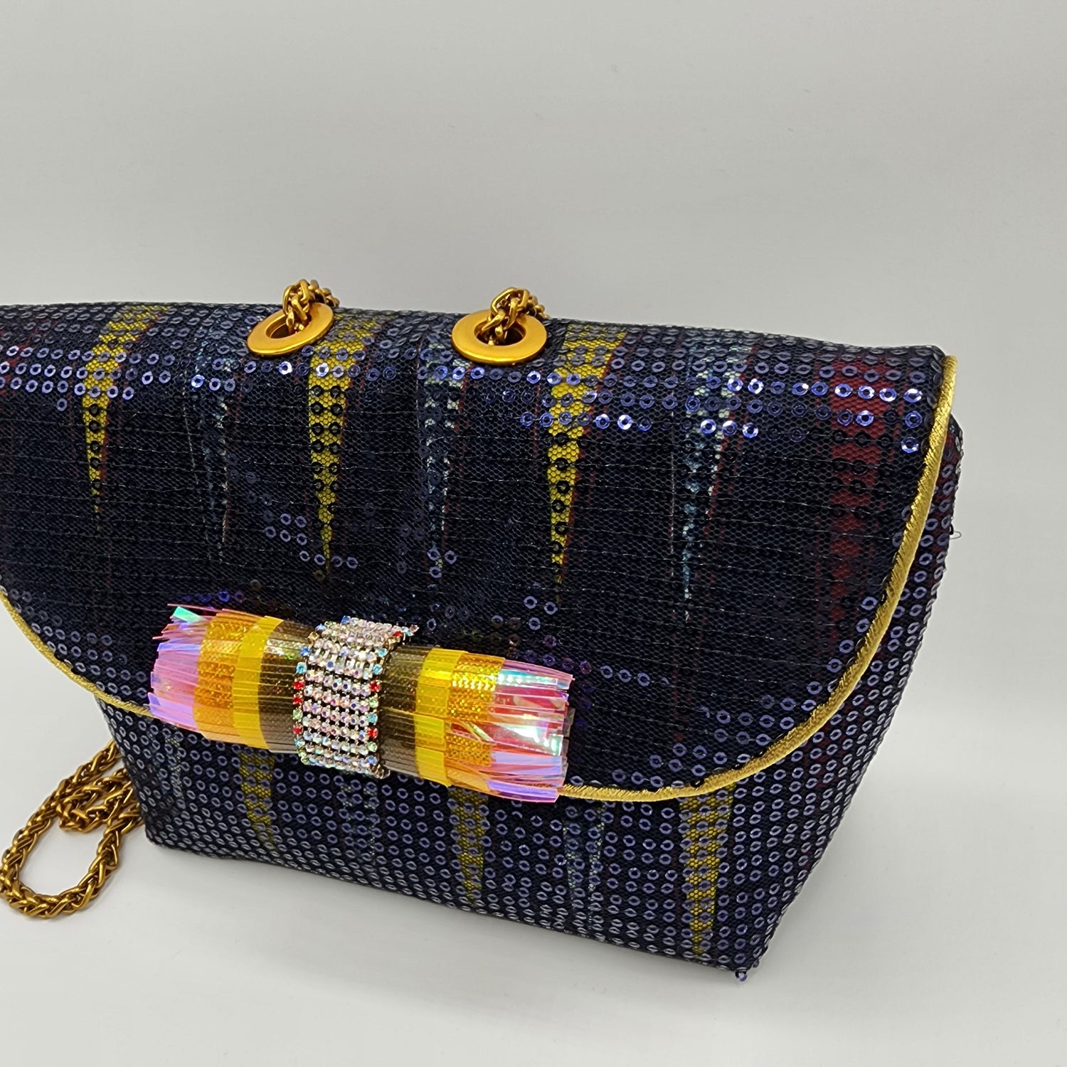 Black Shiny Shoulder Bag | Luxury Handbags For Women | Handcrafted