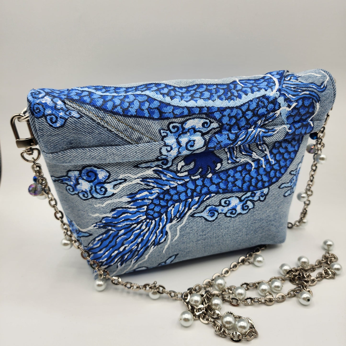 Blue Dragon Jean Shoulder Bag - NOHBI