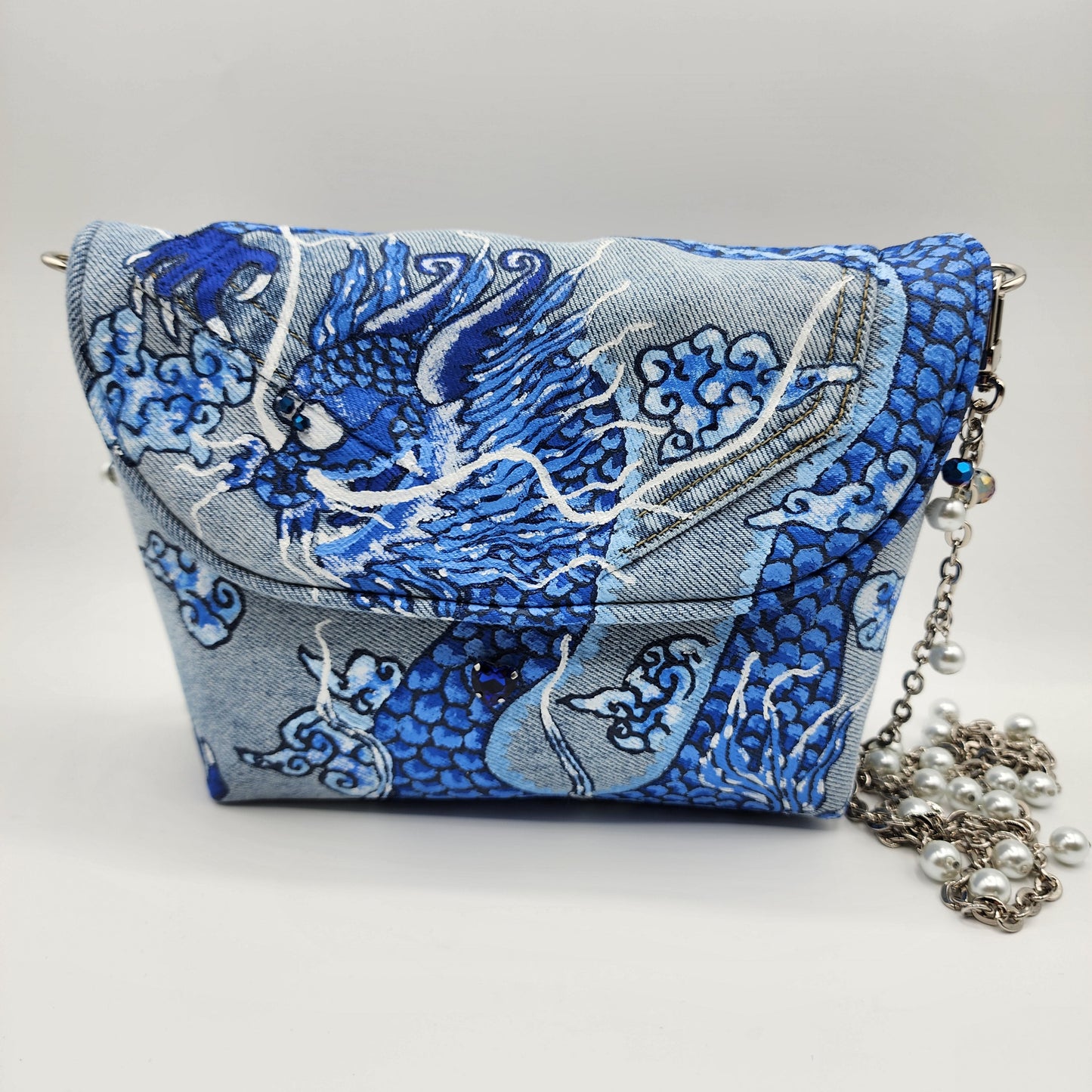 Blue Dragon Jean Shoulder Bag - NOHBI