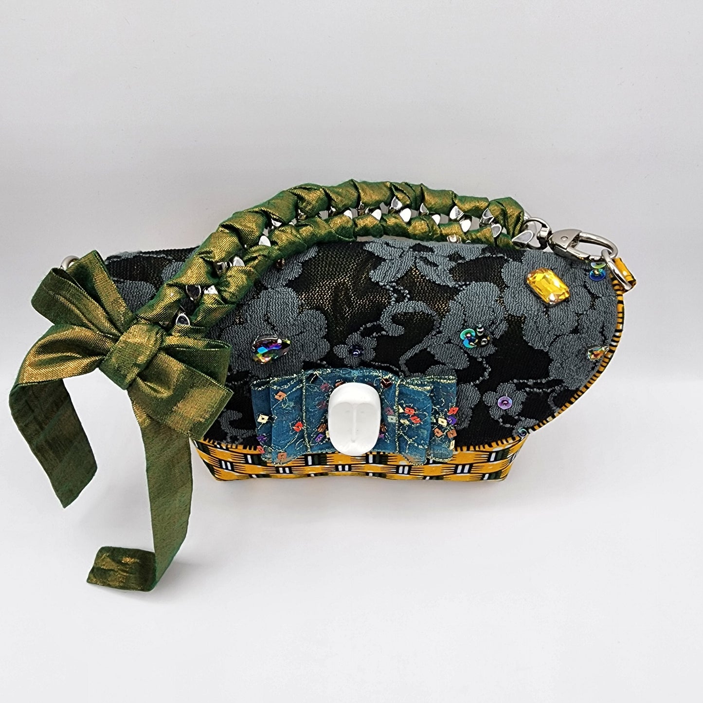 Dark Green & Yellow Handbag - NOHBI