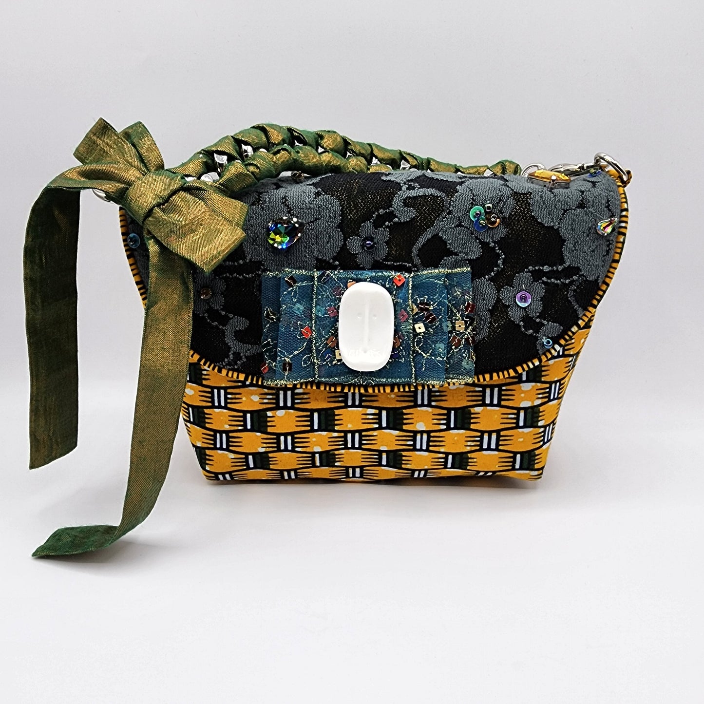 Dark Green & Yellow Handbag - NOHBI