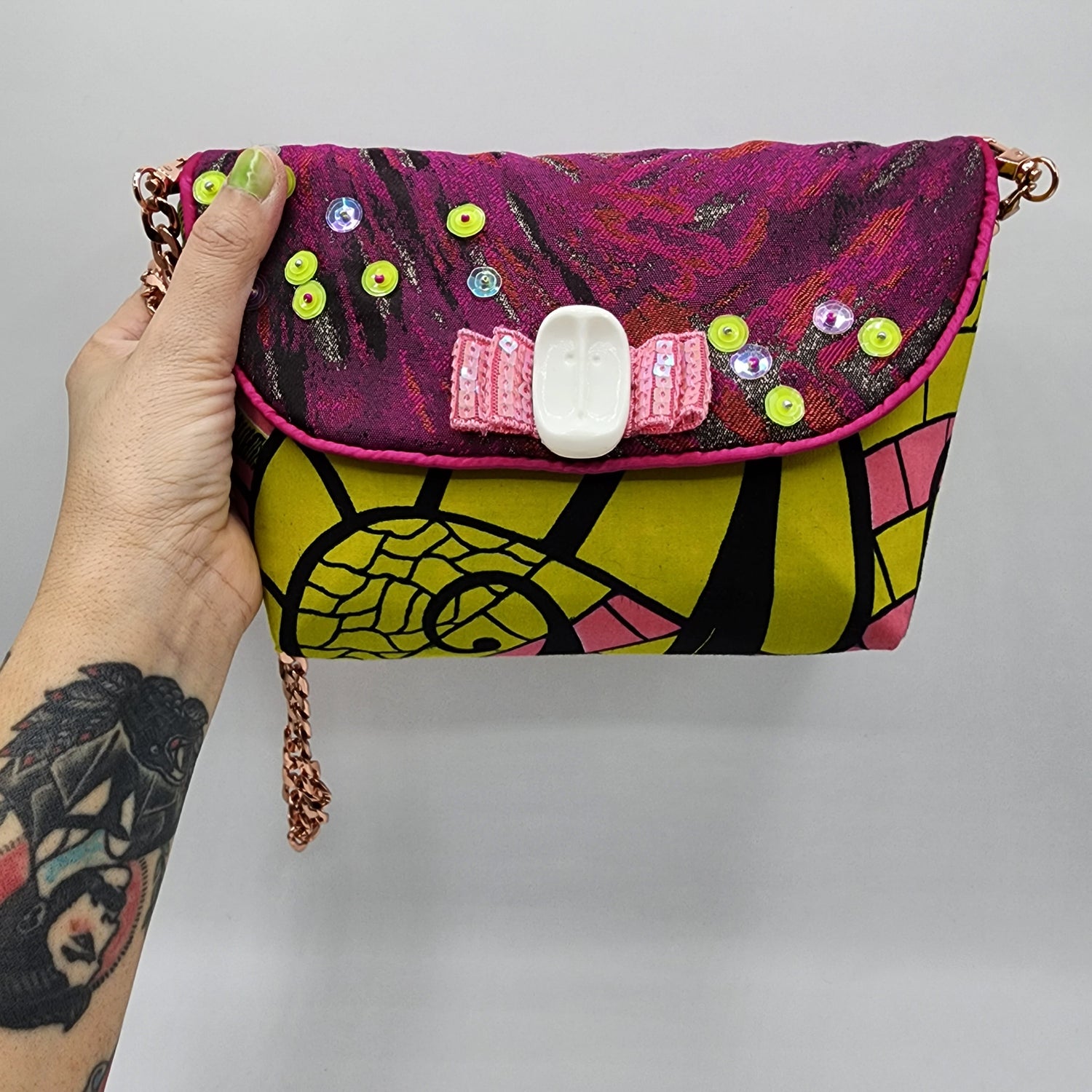 Pink & Yellow Handbag - NOHBI