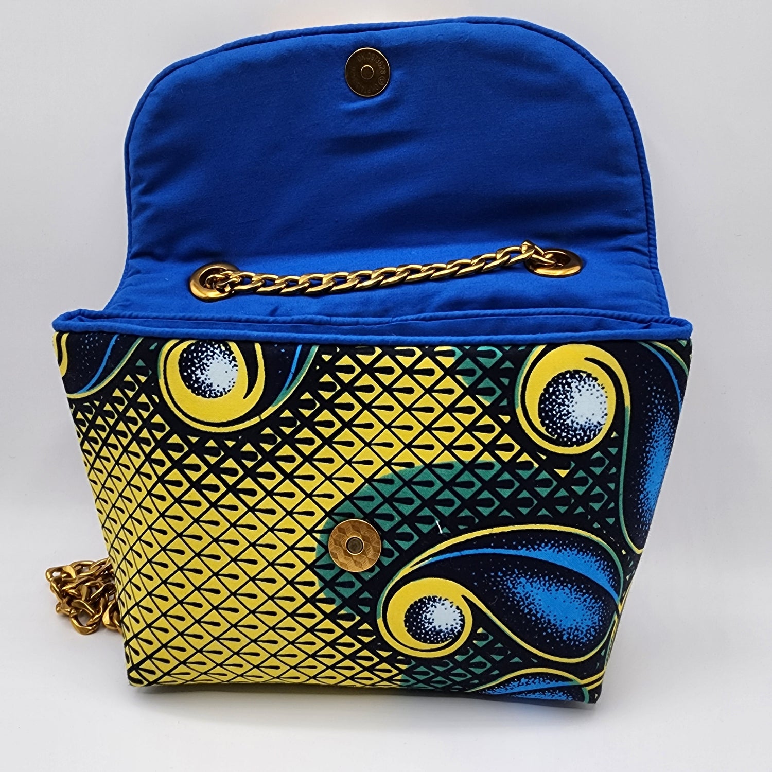 Shiny Blue & Yellow Shoulder Bag - NOHBI