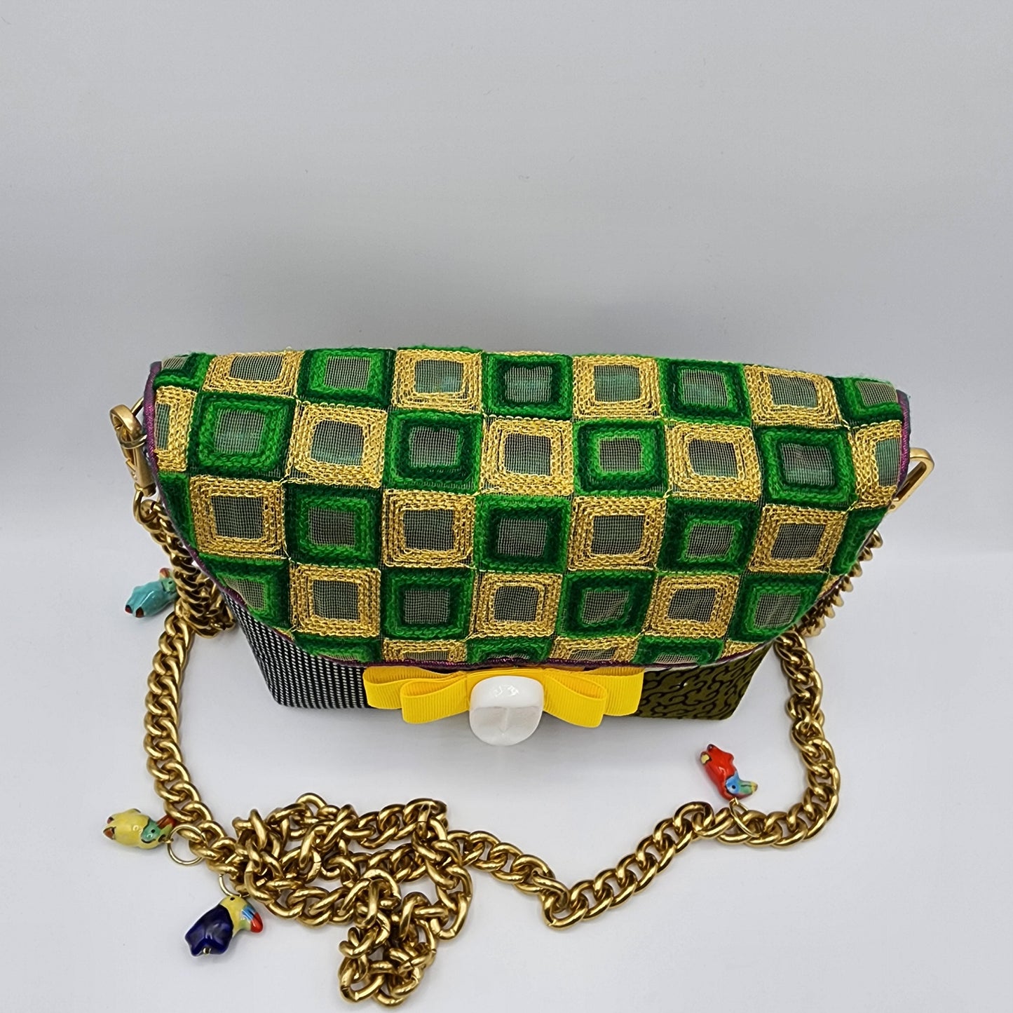 Shiny Green & Yellow Shoulder Bag - NOHBI