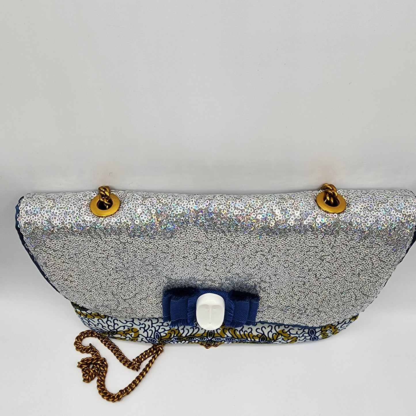 Shiny Silver & Gold Shoulder Bag - NOHBI