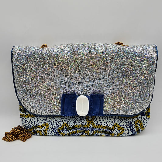 Shiny Silver & Gold Shoulder Bag - NOHBI