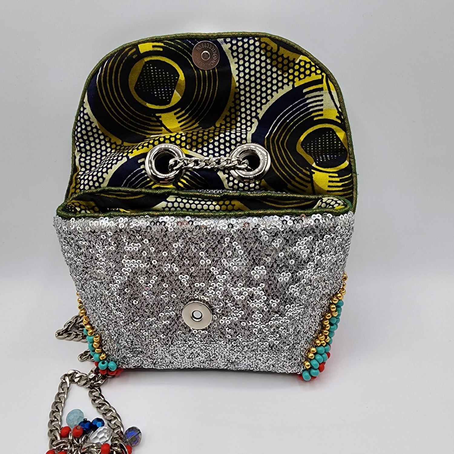 Shiny Silver & Rainbow Handbag - NOHBI