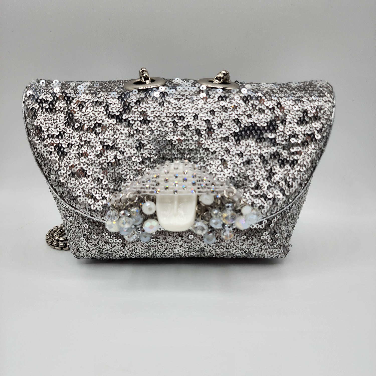 Shiny Silver Shoulder Bag - NOHBI