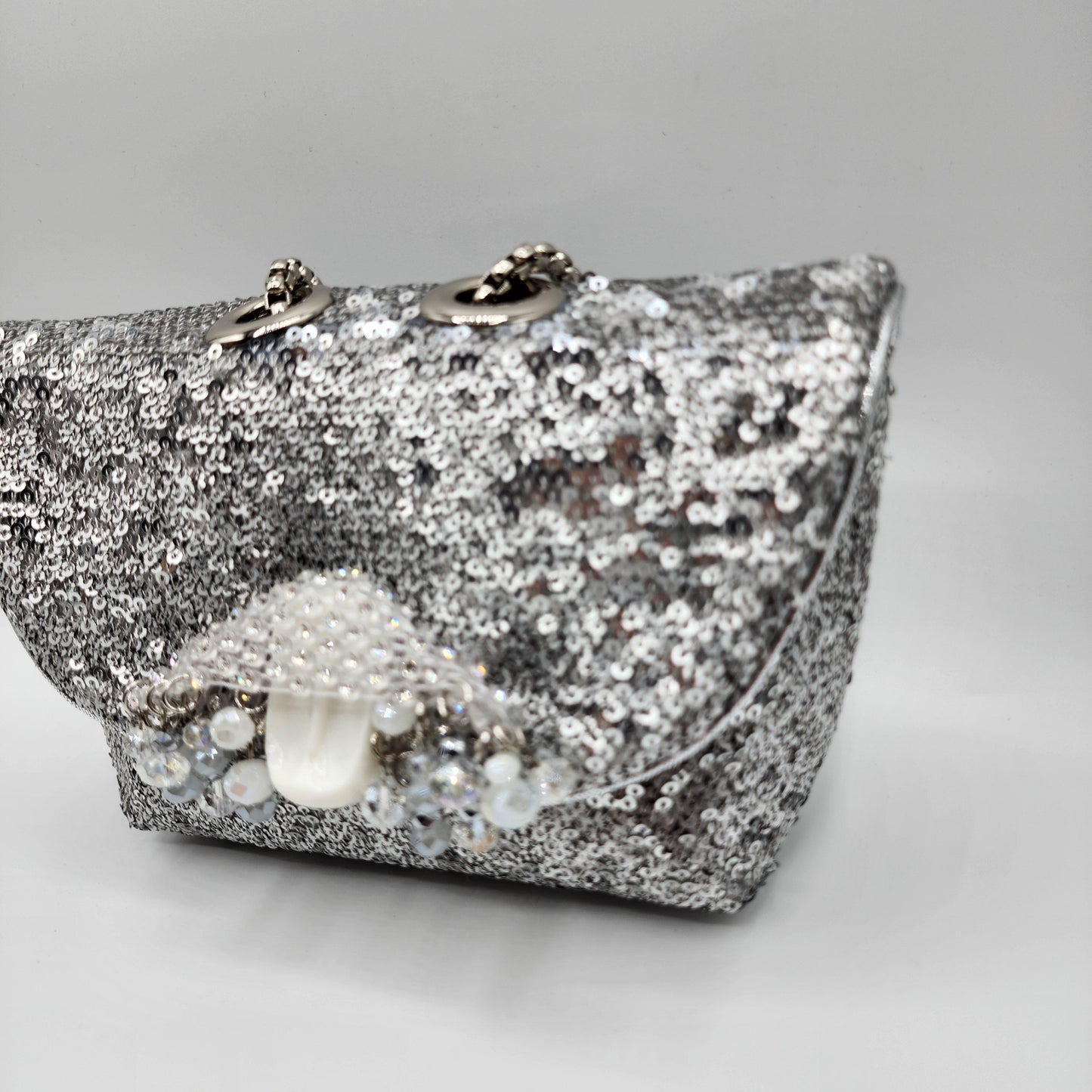 Shiny Silver Shoulder Bag - NOHBI