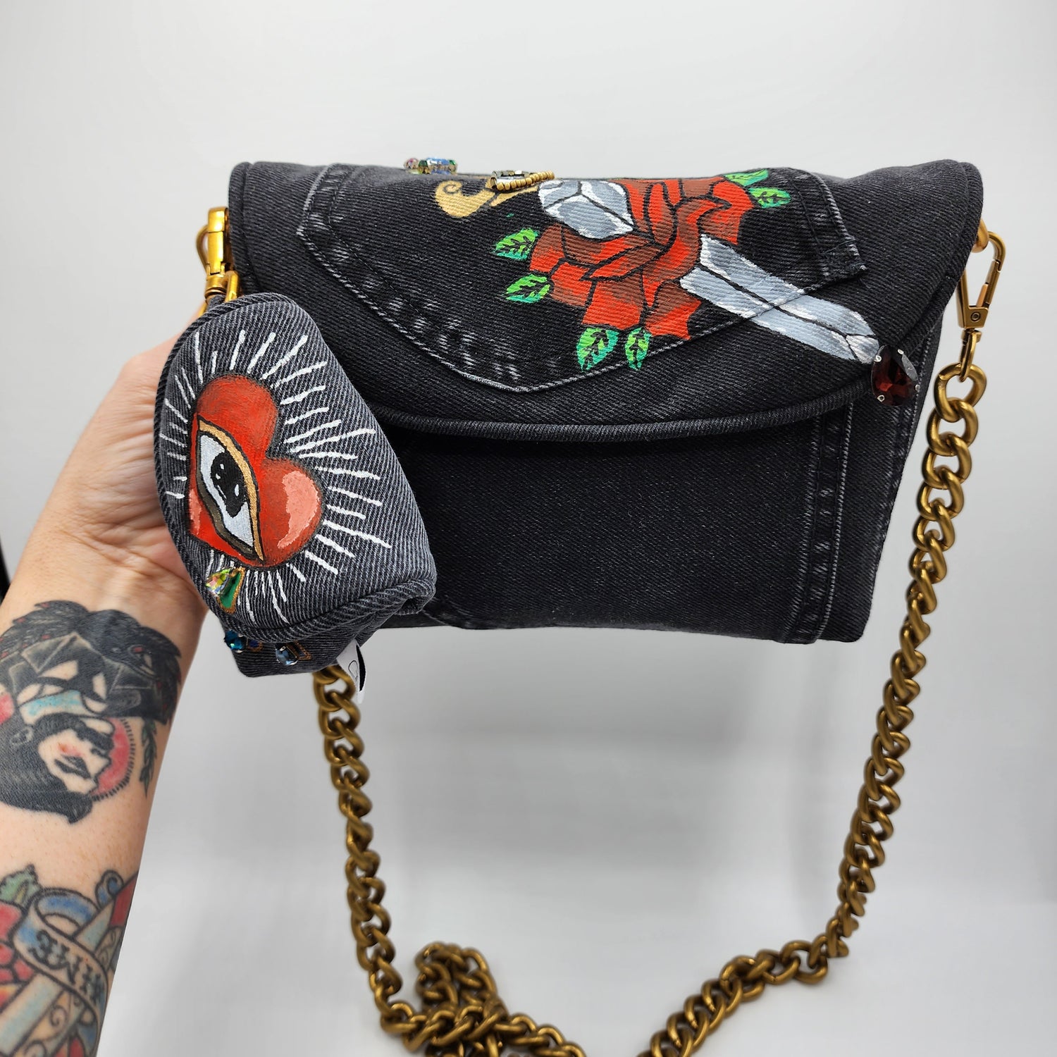 Sword and Rose Jean Shoulder Bag - NOHBI