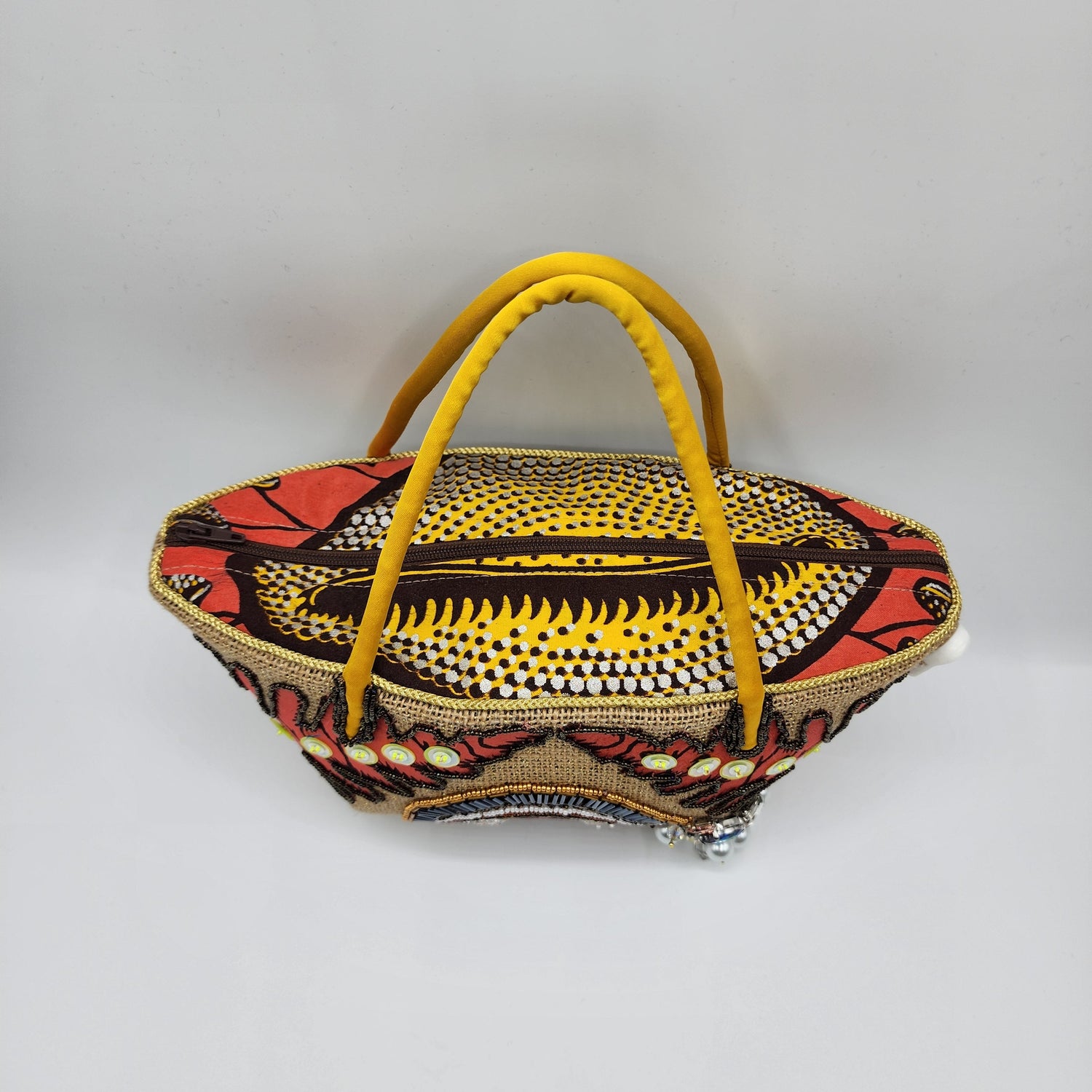 Yellow & Beige Handbag - NOHBI